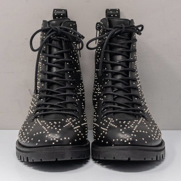 Jimmy Choo Cruz Flat Star Studded Black Leather Boot Size 38 EU (8 US) - Picture 6 of 8